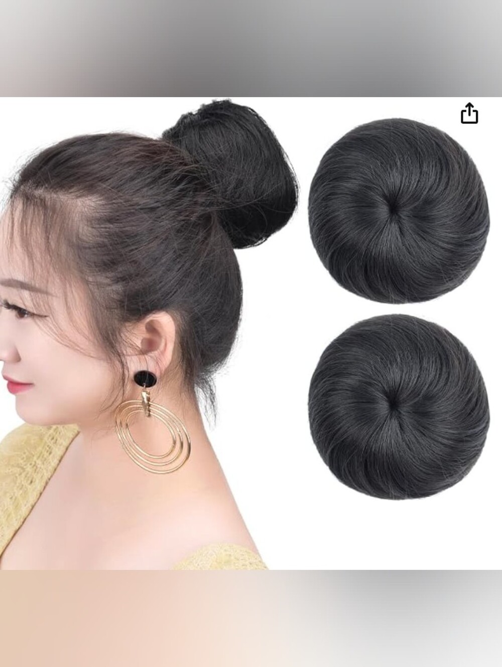 Hair Buns - 2pcs - Black Hair Piece Fake for Bridal, Wedding, Dances, etc - NEW!